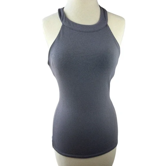Alo Yoga Ribbed Insight Tank Purple Dusk Women's Size Small - Picture 2 of 14